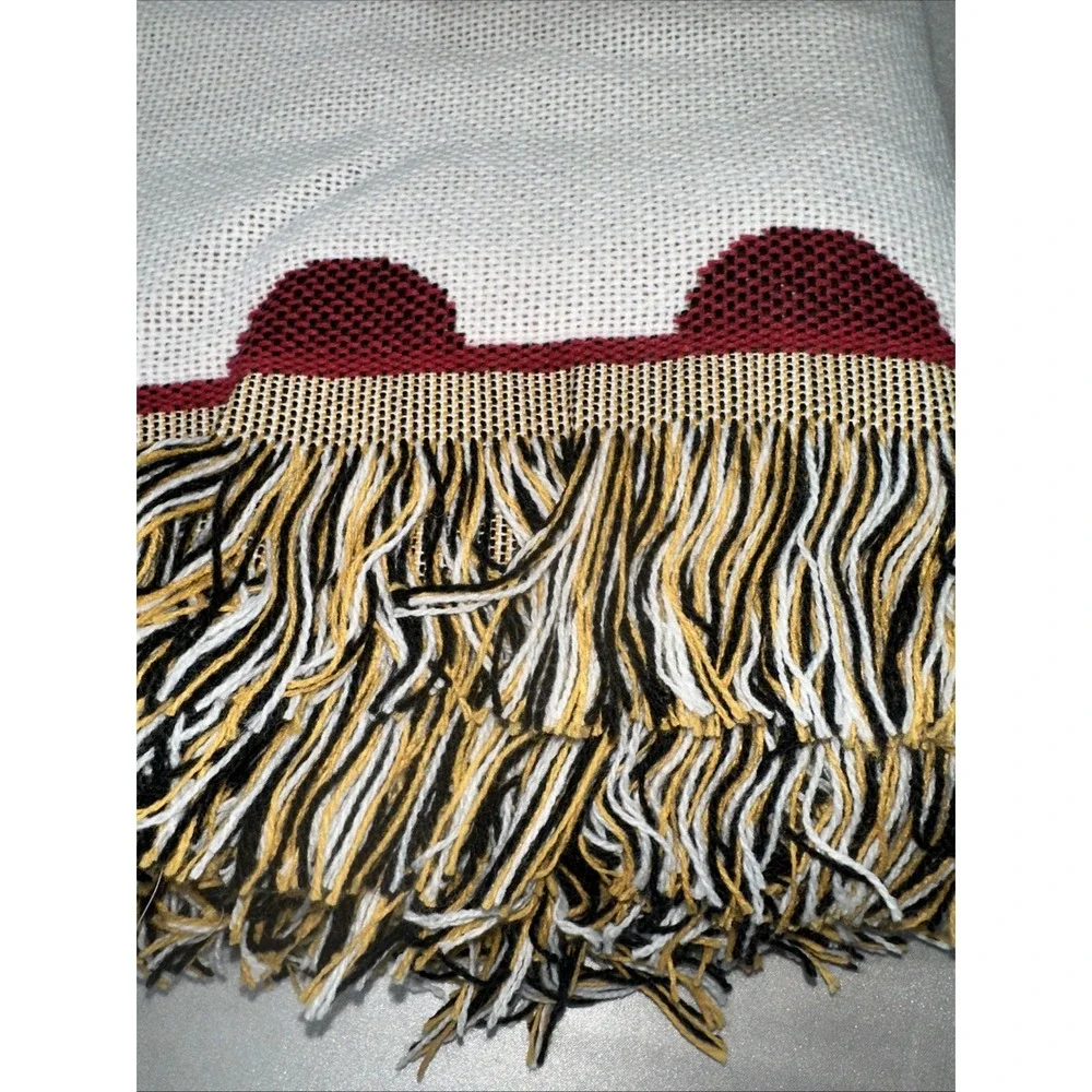 Vtg Beacon Knit Jacquard Throw Tapestry 50 x 60 Lily Stamp Blanket Made USA